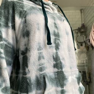 PINK by Victoria’s Secret Sherpa Green Tie Dye Hoodie